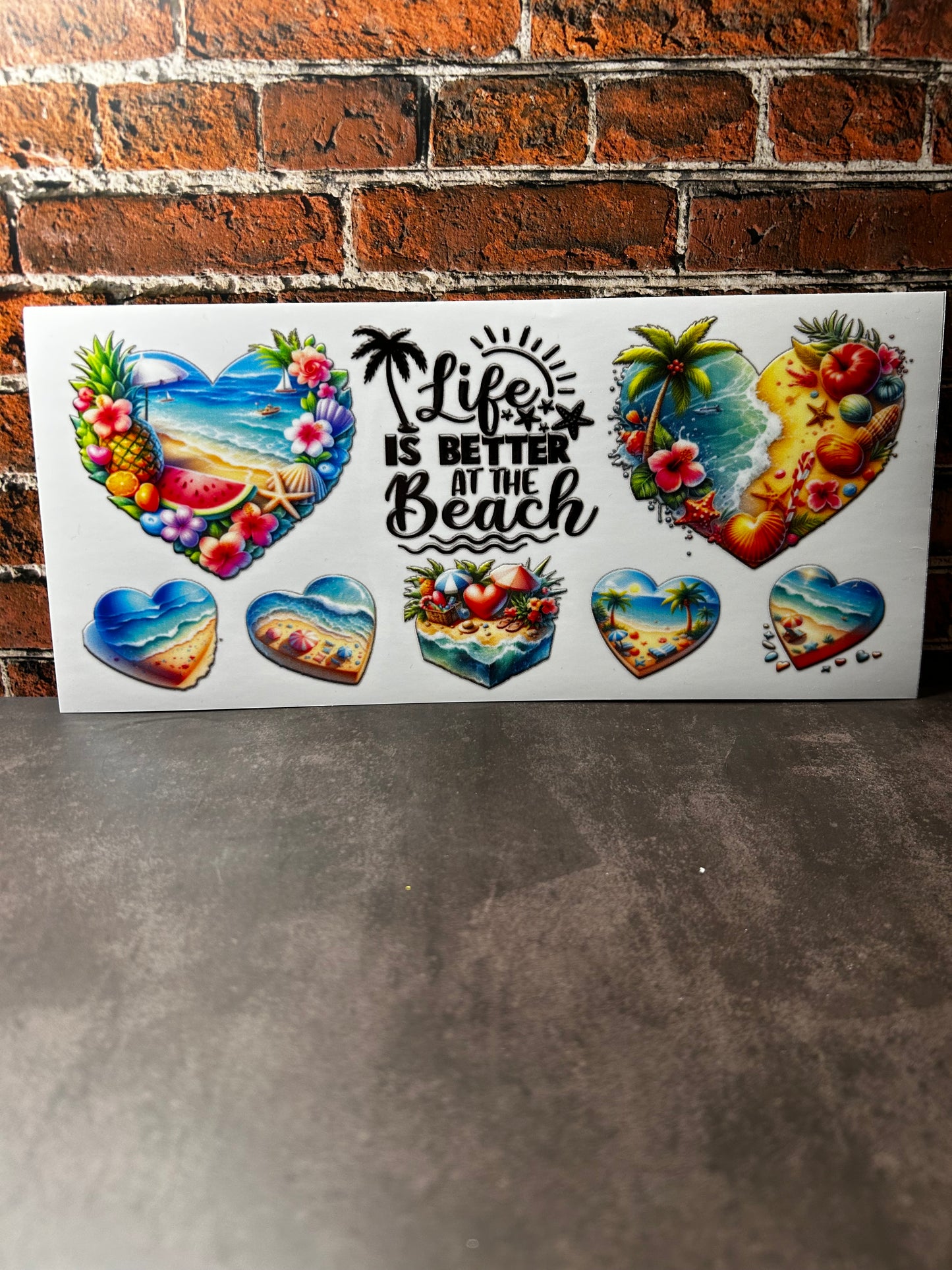 LIFE IS BETTER A THE BEACH UV DTF WRAP