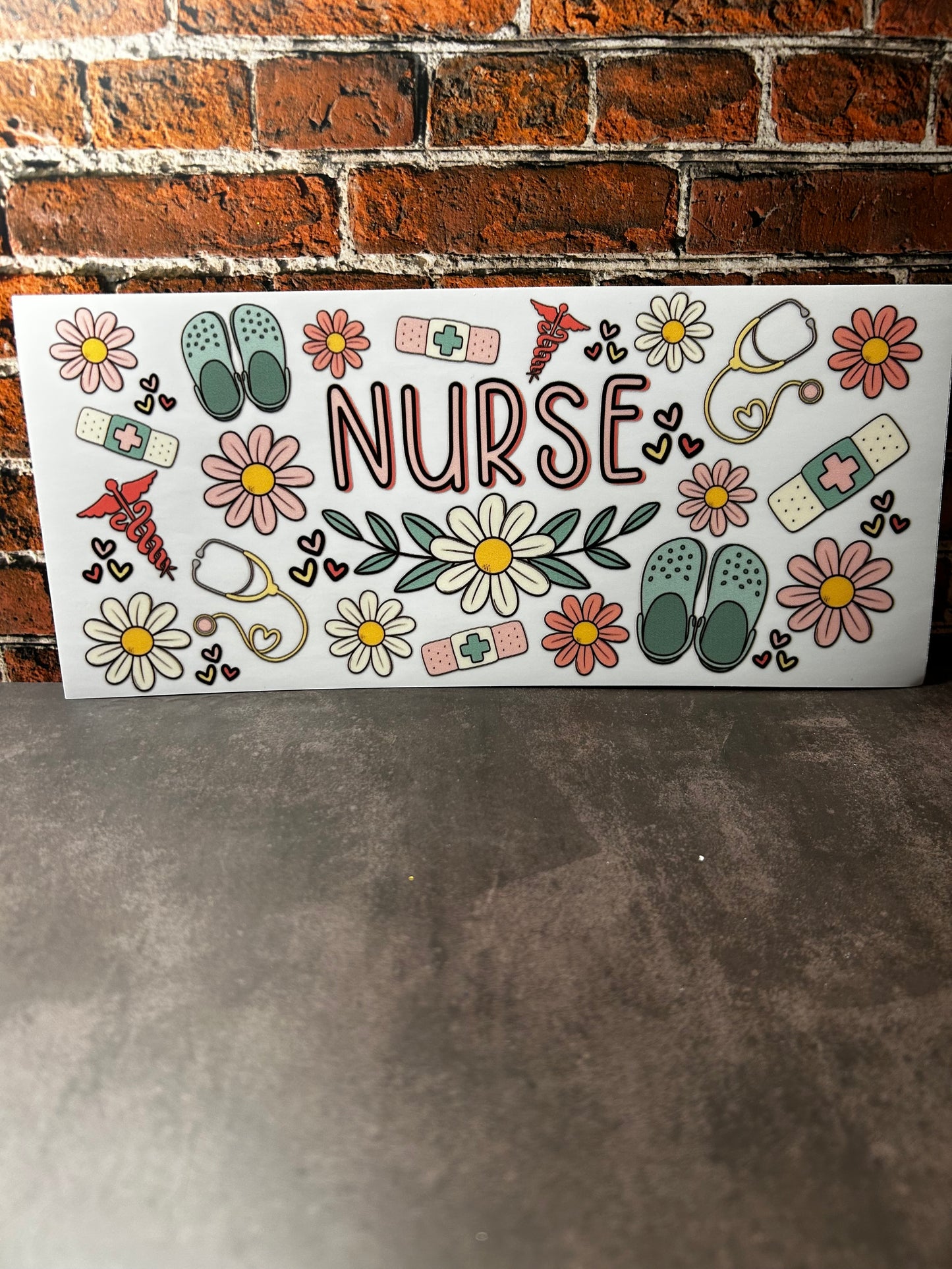NURSE UV DTF DECAL CUP WRAP
