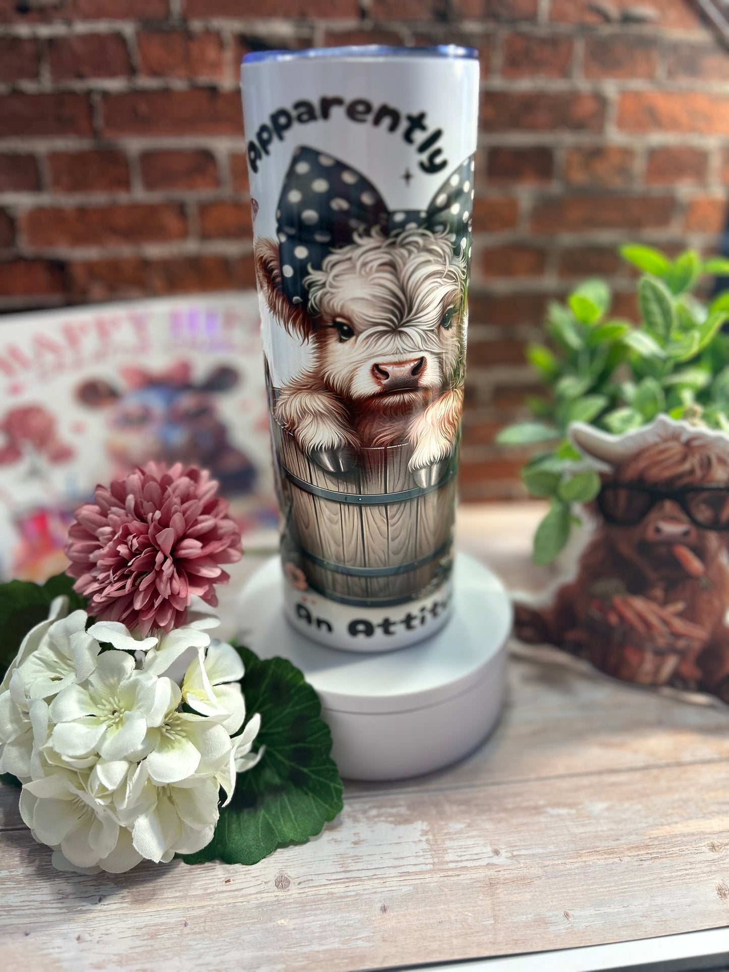Apparently, I have an attitude, 20 ounce Tumbler