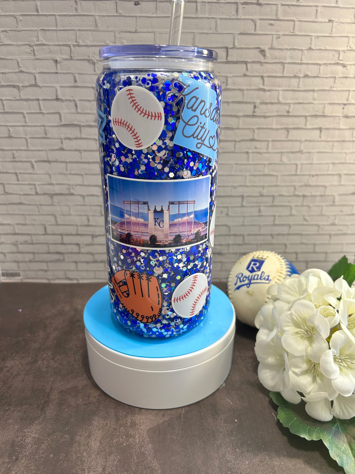 20 oz KC Royals Snow globe tumbler