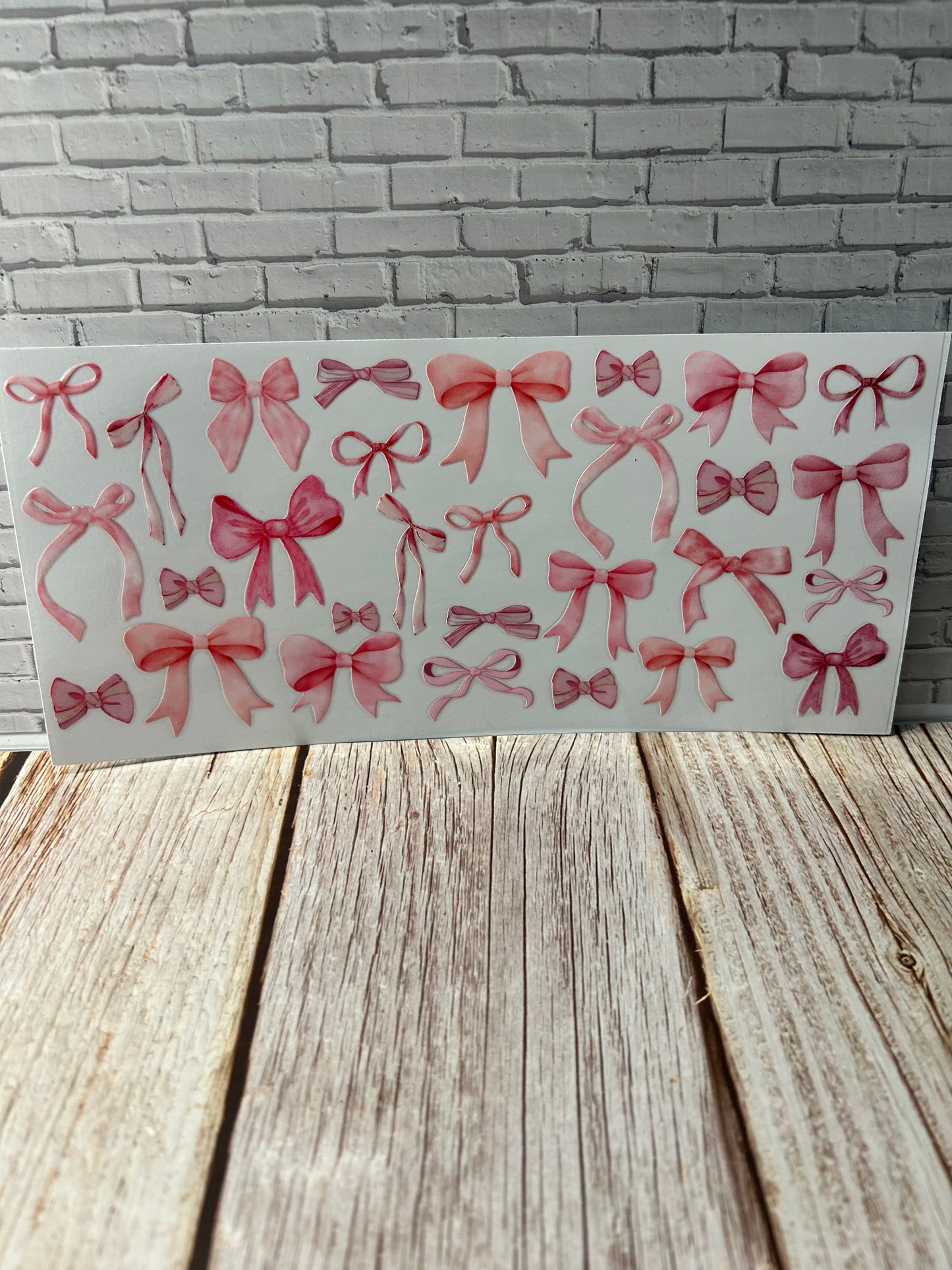 Pink bows cup decal