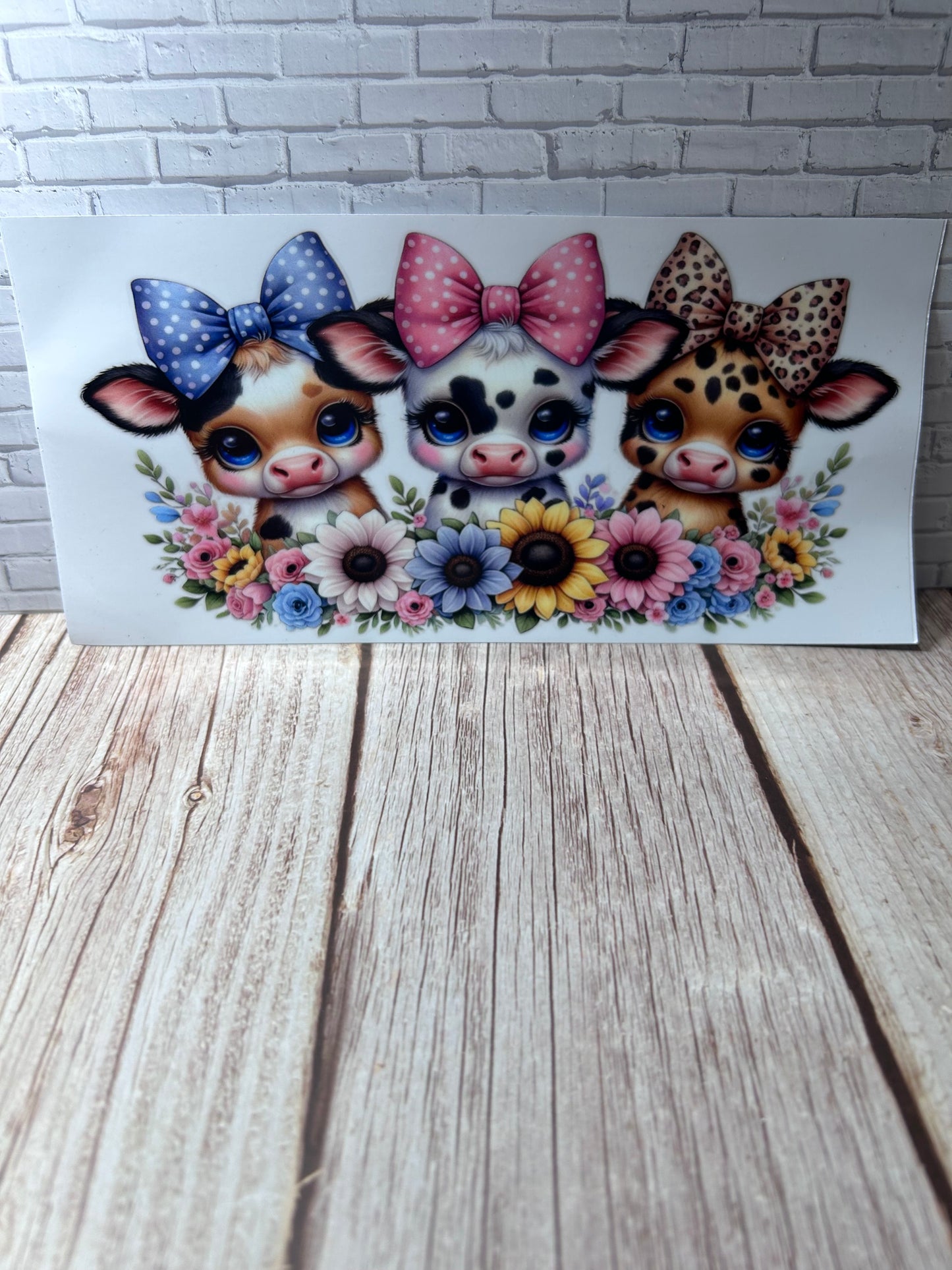 3 cows UVDTF Decal wrap