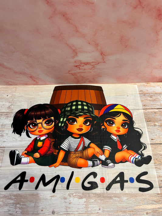 Amigas heat transfer print