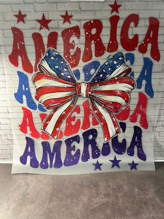 America with Bow heat transfer print
