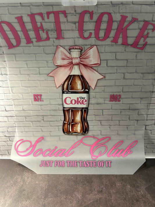 Diet Coke Social Club heat transfer prints