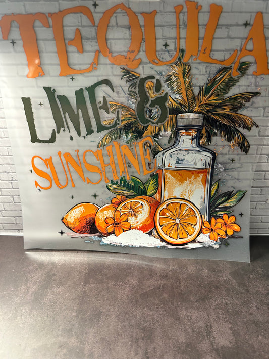 Tequila lime and Sunshine heat transfer print