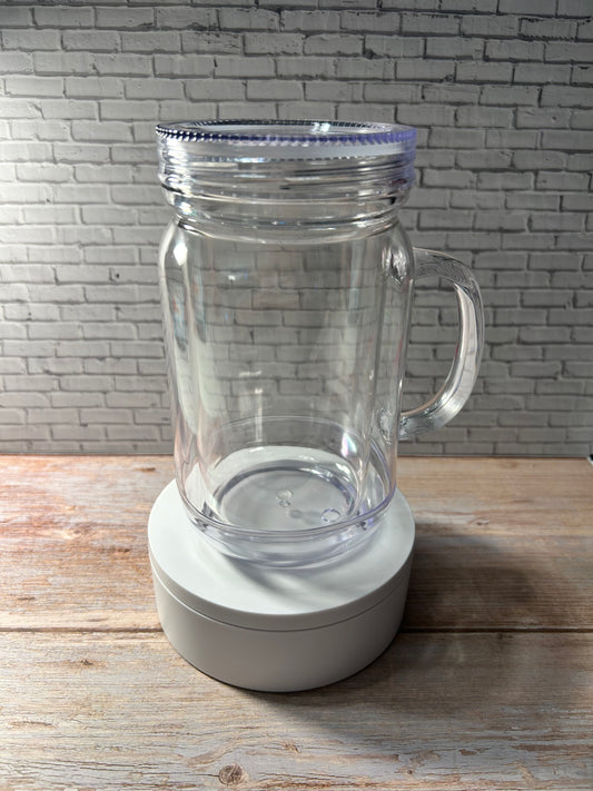 24 oz Mason Snow globe cup