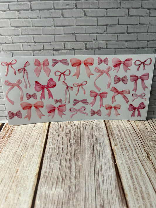 Pink bows cup decal