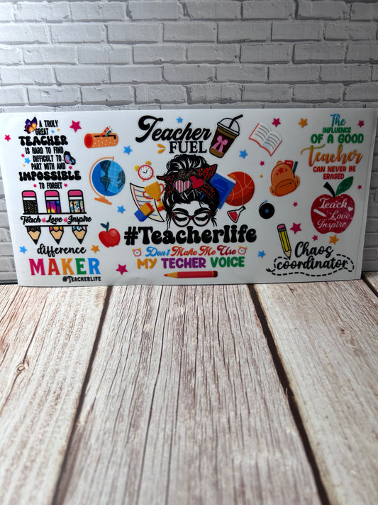 #Teacherlife UVDTF decal wrap